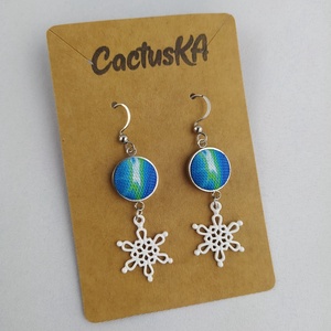 Cercei suspendati cu fulgi de zapada - Artynos.ro