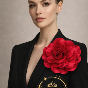 Brosa florala Red Royale Oversize Cadolux, Bijuterii, Brose, Altele, ARTYNOS