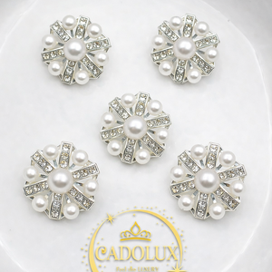 5 Nasturi Pearl Couture Cadolux , Accesorii nunta, Materiale decor pentru nunta, Decoratiuni nunta, Altele, ARTYNOS