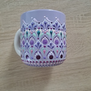 Cana  pictata cu model mandala - crăciun - cadouri de moș crăciun - costume de moș crăciun - Artynos.ro