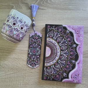 Set cadou pictat dot art mandala , Casa & Stil de viata, Produse de papetarie, Caiete si jurnale, Obiecte pictate, ARTYNOS
