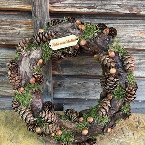 Naturális koszorú termésekkel - casă & stil de viață - accesorii pentru decorat casa - suport de flori - coronițe decor - Artynos.ro