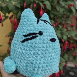 Jucărie Pisică Pusheen Turcoaz din Pluș - Pernuță Pufoasă, 20 cm - jucării și echipamente pentru copii - plușuri - pisică de pluș - Artynos.ro