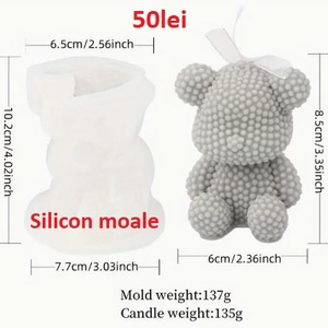 Matrite din Silicon pentru Marturii Botez Ursulet  lumanari, sapun, ipsos - accessorii și unelte - materie primă mixtă - lumânare - Artynos.ro