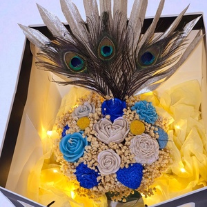 Aranjament Floral din ceara de soia - Paunul Regal - casă & stil de viață - lumânări, parfumuri, arome - lumânare - lumânări artizanale - Artynos.ro
