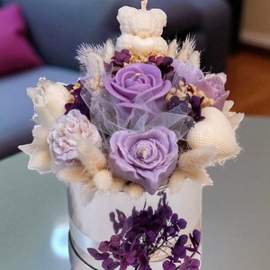 Aranjament Floral din ceara de soia - cadou, decor, Casa & Stil de viata, Lumanari, parfumuri, arome, Lumanare - lumanari artizanale, Lumanare si fabricarea lumanarilor, ARTYNOS
