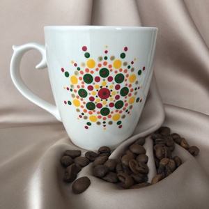 cana ceramica alba pictata 220ml, Casă & Stil de viață, Accesorii pentru echipamente de bucătărie, Accesorii de servire, Căni, Pictură, ARTYNOS