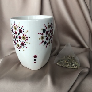cana ceramica alba pictata 330ml, Casă & Stil de viață, Accesorii pentru echipamente de bucătărie, Accesorii de servire, Căni, Pictură, ARTYNOS