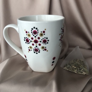 cana ceramica alba pictata 330ml - casă & stil de viață - accesorii pentru echipamente de bucătărie - accesorii de servire - căni - Artynos.ro