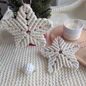 Macrame Star Golden Natural - crăciun - cadouri de moș crăciun - cadouri de moș crăciun - Artynos.ro