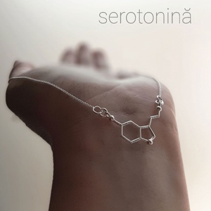 Cercei din argint 92.5 cu formula moleculară SEROTONINA  - bijuterii - cercei - clipsuri - Artynos.ro