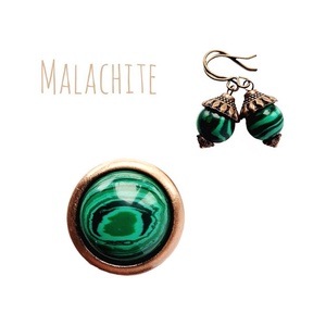 Set Inel si Cercei cupru si Malachit , Bijuterii, Seturi de bijuterii, Confectionarea bijuteriilor, ARTYNOS