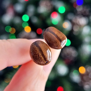Cercei argint 92.5 cu boabe de CAFEA  - bijuterii - cercei - cercei cu buline - Artynos.ro