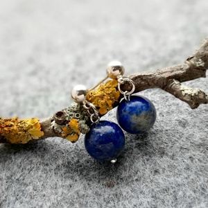 REZERVAT Cercei argintați din Lapis Lazuli  - bijuterii - cercei - cercei din pietre semiprețioase - Artynos.ro