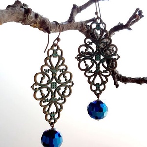 Cercei lungi dantelați PATINA LACE - bijuterii - cercei - cercei lungi - Artynos.ro