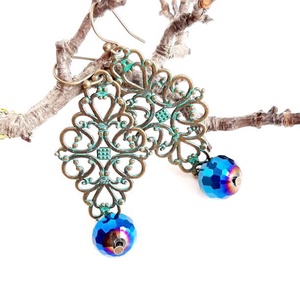 Cercei lungi dantelați PATINA LACE - bijuterii - cercei - cercei lungi - Artynos.ro