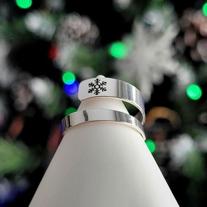Inel reglabil din argint 92.5 cu fulg SNOWFLAKE  - bijuterii - inele - inele din argint - Artynos.ro