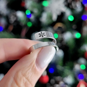 Inel reglabil din argint 92.5 cu fulg SNOWFLAKE  - bijuterii - inele - inele din argint - Artynos.ro