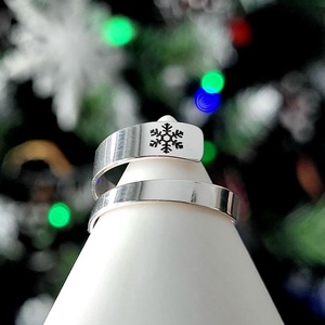 Inel reglabil din argint 92.5 cu fulg SNOWFLAKE  - Artynos.ro