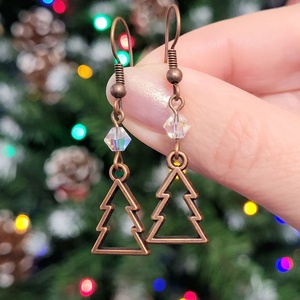 Cercei lungi cu brazi și Swarovski Elements - bijuterii - cercei - cercei lungi - Artynos.ro