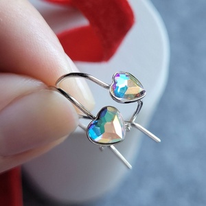 Cercei argint 925 cu inimioare Swarovski  - bijuterii - cercei - cercei din argint - Artynos.ro