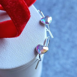 Cercei argint 925 cu inimioare Swarovski  - bijuterii - cercei - cercei din argint - Artynos.ro