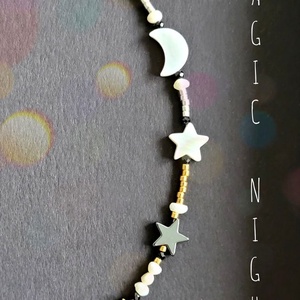 Colier delicat cu argint 92.5, perle, spinel și sidef natural  - bijuterii - coliere - chockere - Artynos.ro