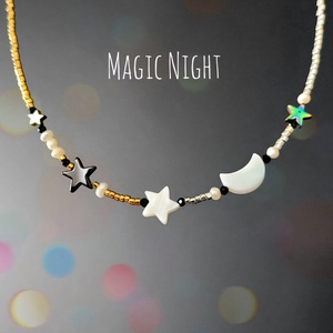 Colier delicat cu argint 92.5, perle, spinel si sidef natural  - Artynos.ro