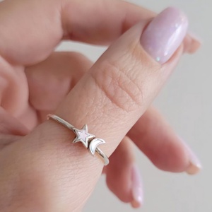 Inel din argint 92.5 cu Stea și Semilună  - bijuterii - inele - inele cu pietre semiprețioase - Artynos.ro