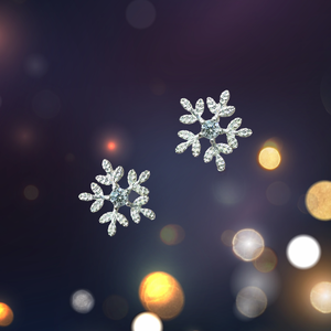 Cercei argintați 92.5 cu Fulgi de zăpadă  - bijuterii - cercei - cercei din argint - Artynos.ro