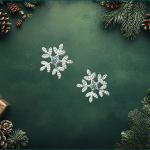 Cercei argintati 92.5 cu Fulgi de zapada  - Artynos.ro