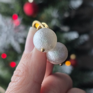 Cercei auriți din Perle Seashell alb-zăpadă - bijuterii - cercei - cercei din perle - Artynos.ro