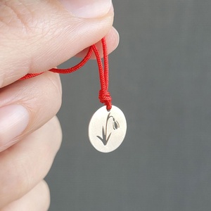 Mărțișor Colier cu șnur și Ghiocel - bijuterii - mărțișor - Artynos.ro