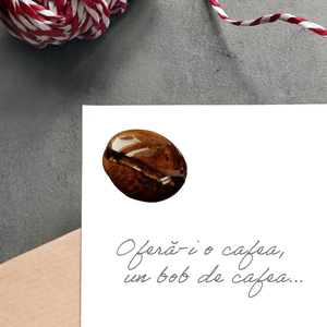 Mărțișor pin cu bob de cafea COFFEE LOVER  - bijuterii - mărțișor - Artynos.ro
