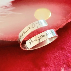 Inel reglabil din argint 92.5 cu mesaj amuzant  - bijuterii - inele - inele statement - Artynos.ro