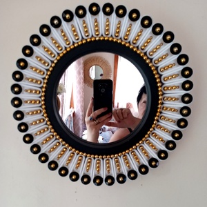 Elegant Handmade 35 cm Diameter Glam Sunburst Mirror - Artynos.ro