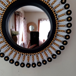 Elegant Handmade 35 cm Diameter Glam Sunburst Mirror - casă & stil de viață - decorațiuni de casă - oglinzi - Artynos.ro