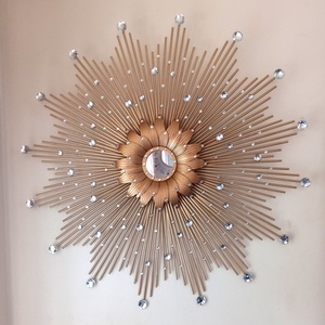 Gorgeous Gold Sunflower 76 cm Diameter Glam Sunburst Mirror - Artynos.ro