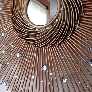 Gorgeous Gold 76 cm Glam Sunburst Mirror, Starburst mirror - casă & stil de viață - decorațiuni de casă - oglinzi - Artynos.ro