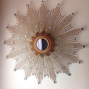 Elegant Gold 76 cm Diameter Glam Sunburst Mirror, Starburst mirror - Artynos.ro
