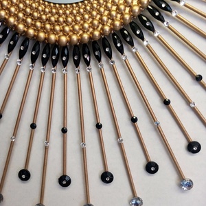 Beautiful Handmade Pearl Frame Gold Black 80 cm Diameter Glam Sunburst Mirror - casă & stil de viață - decorațiuni de casă - oglinzi - Artynos.ro