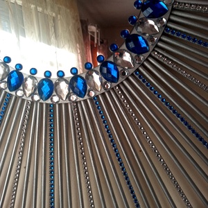 Beautiful Silver 80 cm Diameter Glam Clear and Blue Crystals Sunburst Mirror - casă & stil de viață - decorațiuni de casă - oglinzi - Artynos.ro