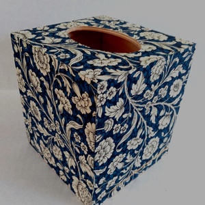  Wooden Tissue Box Blue Chrysanthemums Italian Paper - casă & stil de viață - organizare & depozitare - cutie pentru șervețele - Artynos.ro