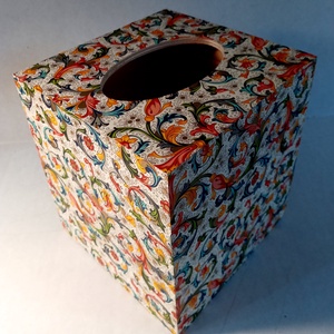  Wooden Tissue Box Florentine Italian Paper with Golden Highlights, Casa & Stil de viata, Organizare & Depozitare, Cutie pentru servetele, Decoupage, transfer si tehnici servetel, Unique design wooden tissue box cover beautifully decorated with Florentine Italian Paper with Gold..., ARTYNOS
