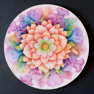 Set of four decoupage coasters - Flower Mandala - casă & stil de viață - echipamente de bucătărie - accesorii de servire - coastere - Artynos.ro