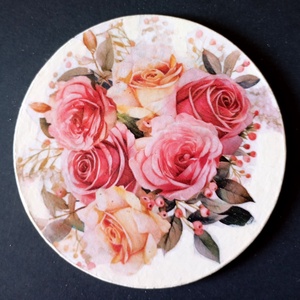 Set of four decoupage coasters - Pink Roses - casă & stil de viață - echipamente de bucătărie - accesorii de servire - coastere - Artynos.ro