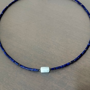 Lapis lazuli si acvamarin - bijuterii - coliere - coliere cu pandantive - Artynos.ro