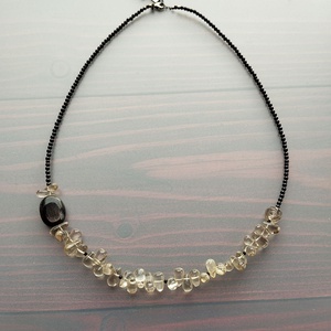 Colier din onix, cuart fumuriu si hipersten - bijuterii - coliere - coliere din pietre semiprețioase - Artynos.ro