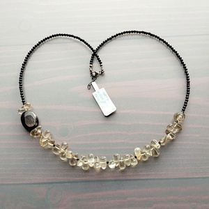 Colier din onix, cuart fumuriu si hipersten - bijuterii - coliere - coliere din pietre semiprețioase - Artynos.ro