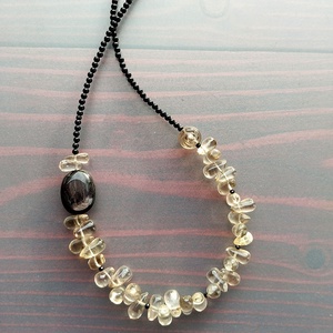 Colier din onix, cuart fumuriu si hipersten - bijuterii - coliere - coliere din pietre semiprețioase - Artynos.ro